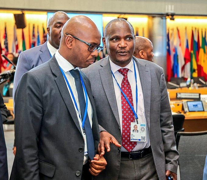  Hon. FCPA John Mbadi with his Rwandan counterpart, Mr. Yusuf Murangwa, Minister of Finance of the Republic of Rwanda