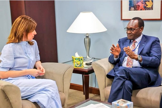 Principal Secretary Dr. Chris Kiptoo with Baroness Chapman, the UK’s Minister of State for Development and Africa, and the country’s Governor to the World Bank Group.