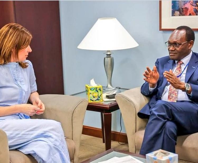 Principal Secretary Dr. Chris Kiptoo with Baroness Chapman, the UK’s Minister of State for Development and Africa, and the country’s Governor to the World Bank Group.