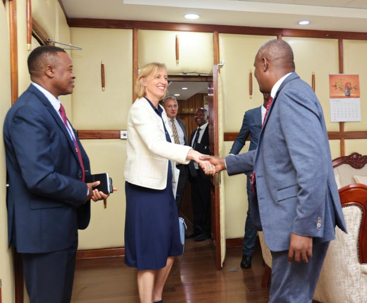 CS FCPA Hon. John Mbadi, EGH, hosting the United States Embassy Charge d’Affaires, Ms. Susan Burns, and her delegation.